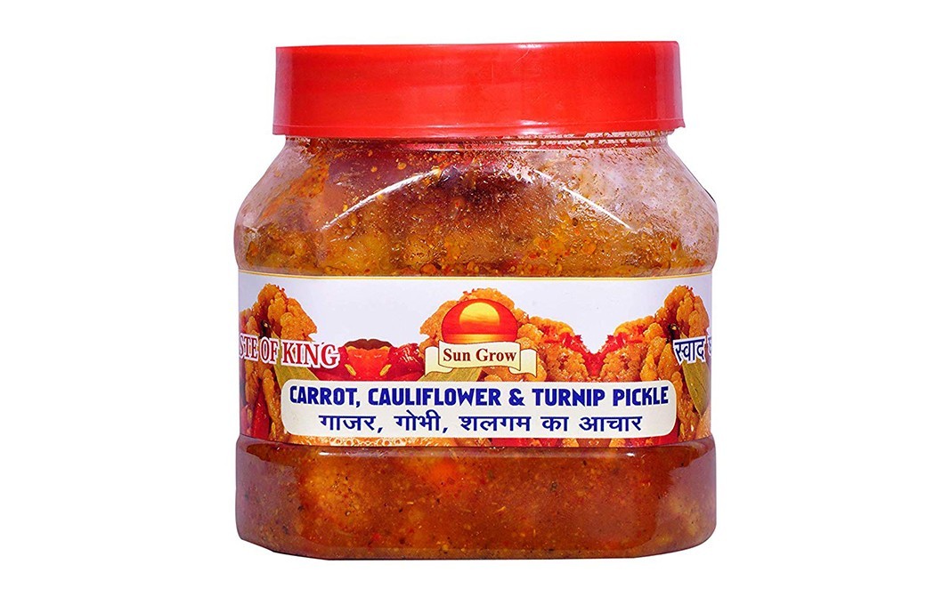 Sun Grow Carrot, Cauliflower & Turnip Pickle   Plastic Jar  500 grams
